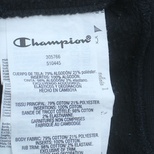 Champion Boys Black 2XL Crew Neck Pullover Sweatshirt with Logo