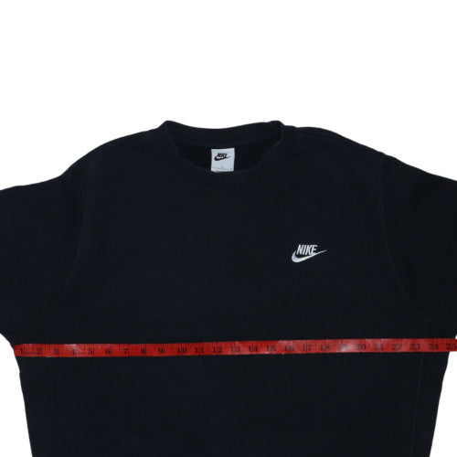 Nike Men's Black Crew Neck Sweatshirt Cotton Blend Pullover M