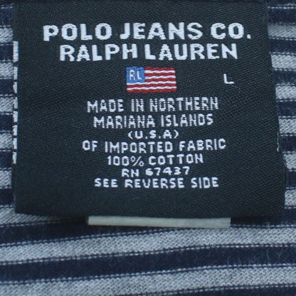 Ralph Lauren Polo Jeans Men's Navy Striped Cotton T-Shirt Size L