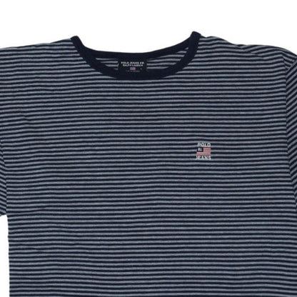 Ralph Lauren Polo Jeans Men's Navy Striped Cotton T-Shirt Size L
