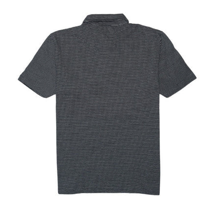 Nautica Men's Blue Striped Cotton Linen Polo Shirt XL Classic Fit