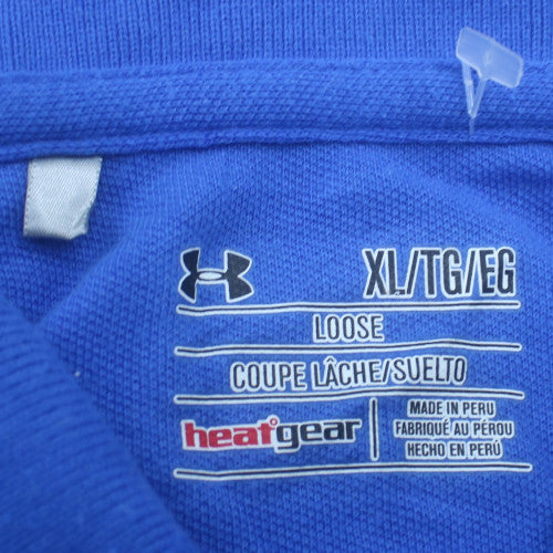 Under Armour Men's Blue HeatGear Polo Shirt XL Loose Fit