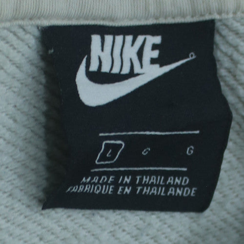 Nike Men's Grey Pullover Hoodie L Hooded Fleece Sweatshirt