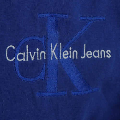 Calvin Klein Jeans Men's Blue XXL Crew Neck Sweatshirt Logo Embroidered