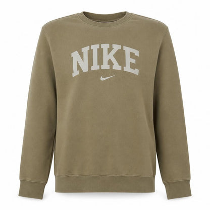 Nike Men's Beige Logo Crew Neck Pullover Sweatshirt M