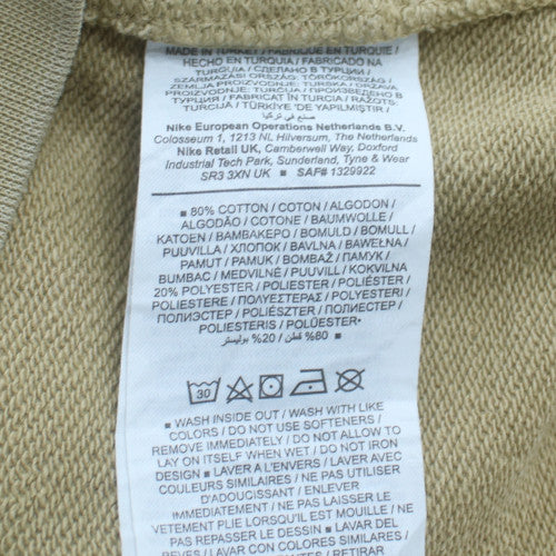 Nike Men's Beige Logo Crew Neck Pullover Sweatshirt M