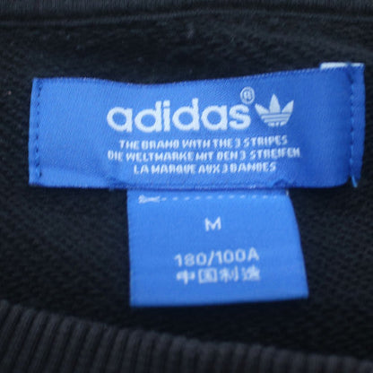Adidas Mens Black Graphic Logo Crew Neck Sweatshirt Size M