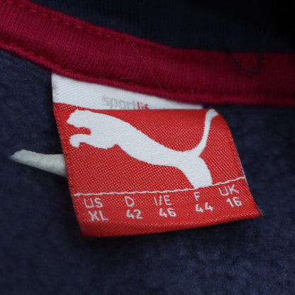 Puma Womens Navy Blue Pullover Hoodie UK 16 Cotton Blend Logo