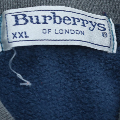Burberrys Blue Long Sleeve Polo Shirt Men 2XL Cotton Vintage