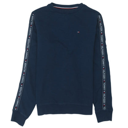 Tommy Hilfiger Men’s Blue Logo Tape Crew Neck Sweatshirt M