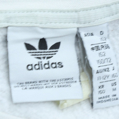 Adidas Boys White & Grey Colourblock Crew Neck Sweatshirt Size 152 (11-12 Years)