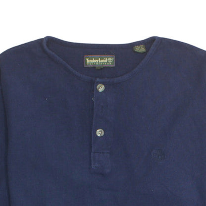 Timberland Mens Blue Henley Sweatshirt Size M Weathergear