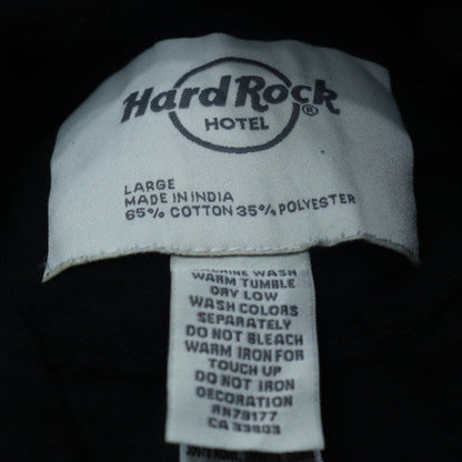 Hard Rock Hotel Men’s Black Pullover Hoodie Large Graphic Music Sweatshirt