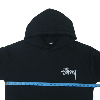 Stussy Mens Black M Pullover Hoodie Graphic Print Fleece