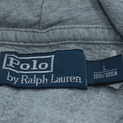 Polo Ralph Lauren Men's Grey Hoodie L Pullover Logo Design