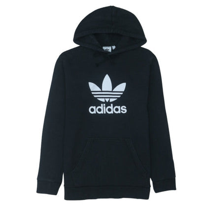 Adidas Mens Black Pullover Hoodie M Logo Fleece Sweatshirt