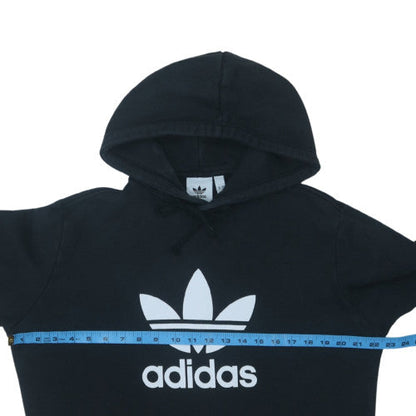 Adidas Mens Black Pullover Hoodie M Logo Fleece Sweatshirt