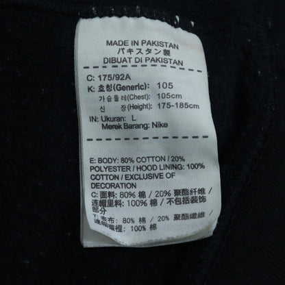 Nike Mens Black Pullover Hoodie L Regular Fit Fleece Sportswear
