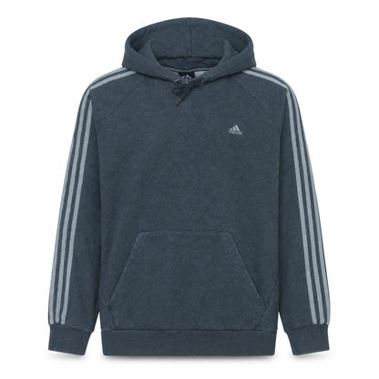 Adidas Men's Blue XL Pullover Hoodie with Logo and Drawstring