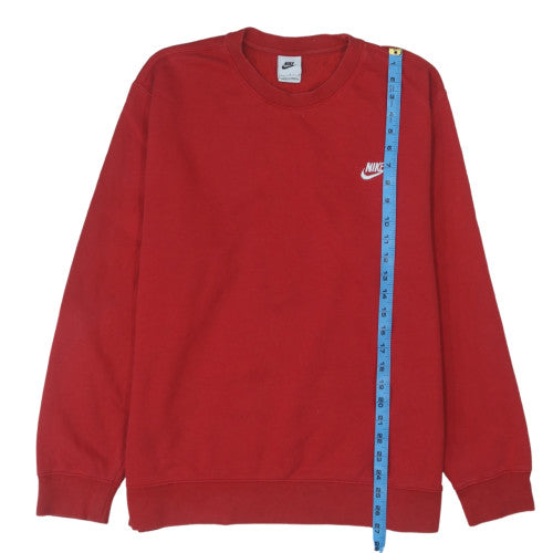Nike Men's Red Pullover Crew Neck Sweatshirt L Regular Fit Sports