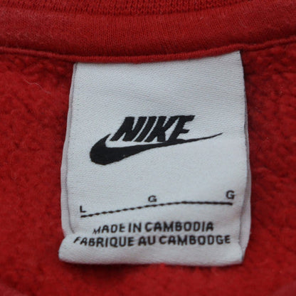Nike Men's Red Pullover Crew Neck Sweatshirt L Regular Fit Sports