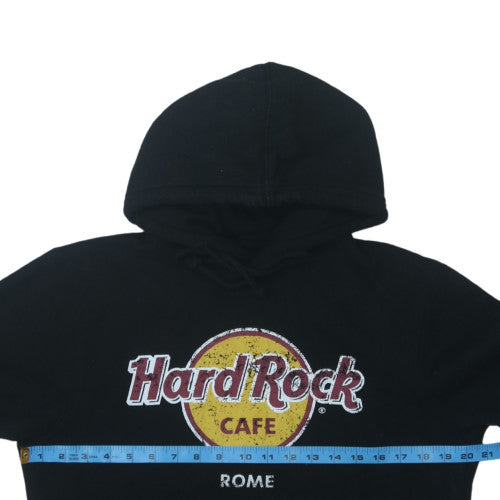 Hard Rock Cafe Rome Men's Black Pullover Hoodie M Fleece