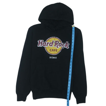 Hard Rock Cafe Rome Men's Black Pullover Hoodie M Fleece