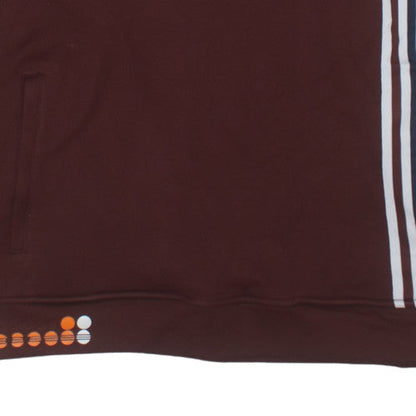 Adidas Men’s Brown Pullover Hoodie L Logo Fleece Sportswear