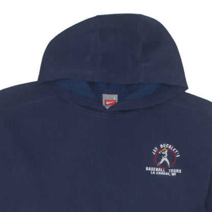 Nike Team Men's Blue Pullover Hoodie L Embroidered Sports Fleece