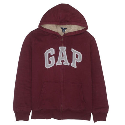 GAP Men's Burgundy Full Zip Hoodie XL Fleece Lined Cotton Blend