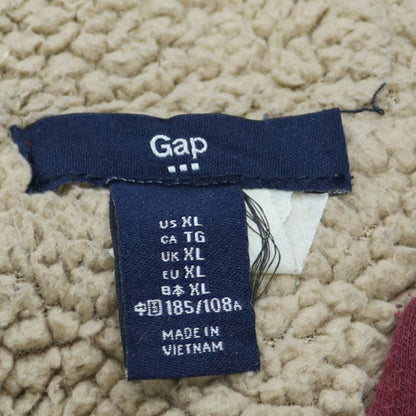 GAP Men's Burgundy Full Zip Hoodie XL Fleece Lined Cotton Blend