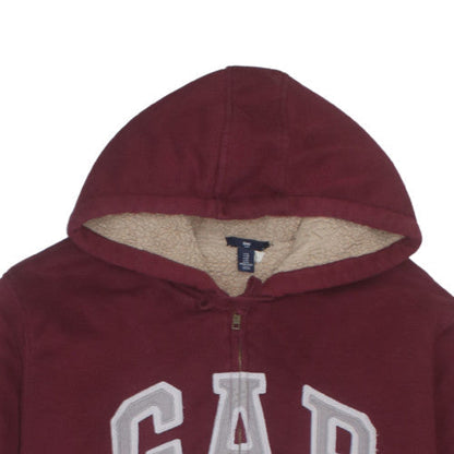GAP Men's Burgundy Full Zip Hoodie XL Fleece Lined Cotton Blend