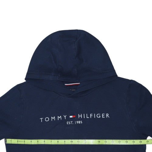 Tommy Hilfiger Womens Navy Blue Pullover Hoodie Size 14 Cotton Blend