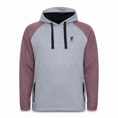 LFC Men's Grey & Burgundy Pullover Hoodie Size L Regular Fit