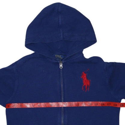 Ralph Lauren Teens Blue Full Zip Hoodie Medium 10-12 Cotton