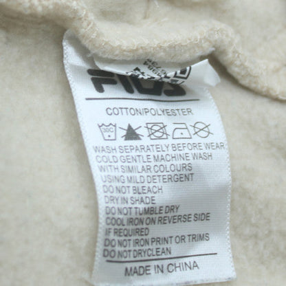 Fila Men's Beige Pullover Hoodie Size S Cotton Blend Regular Fit
