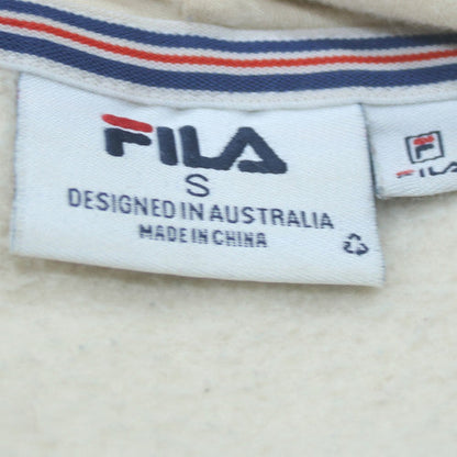 Fila Men's Beige Pullover Hoodie Size S Cotton Blend Regular Fit