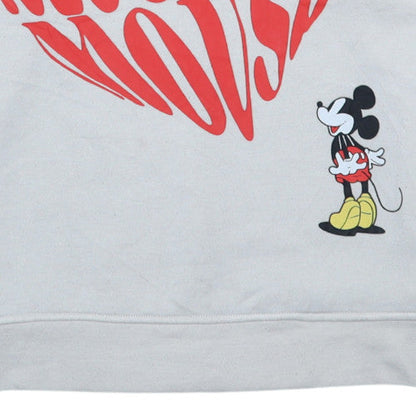 Disney Womens Grey Mickey Mouse Crew Neck Sweatshirt Size 12/14