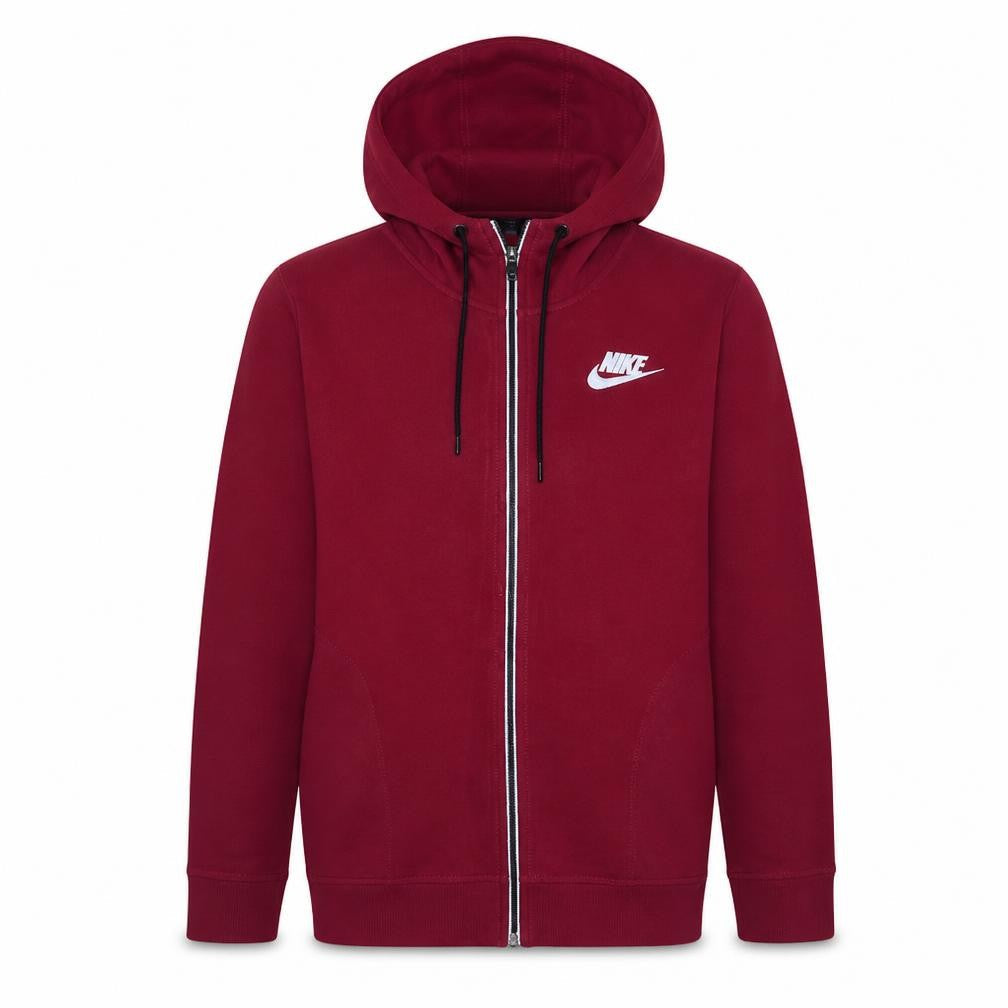 Nike Men's Red Full Zip Hoodie M Sports Fleece Sweatshirt
