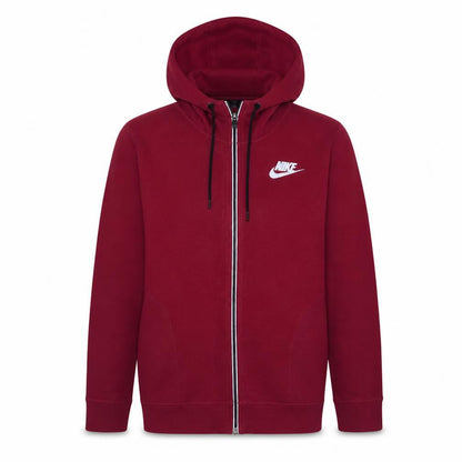 Nike Men's Red Full Zip Hoodie M Sports Fleece Sweatshirt