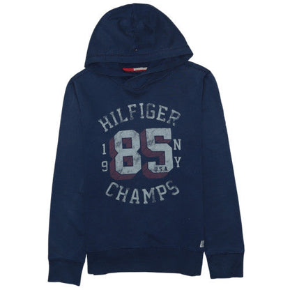 Tommy Hilfiger Teens Blue Pullover Hoodie 164 Logo Graphic Sweatshirt