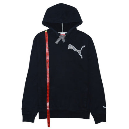 Puma Mens Black Pullover Hoodie M Sport Logo Fleece Sweatshirt