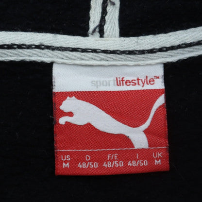 Puma Mens Black Pullover Hoodie M Sport Logo Fleece Sweatshirt