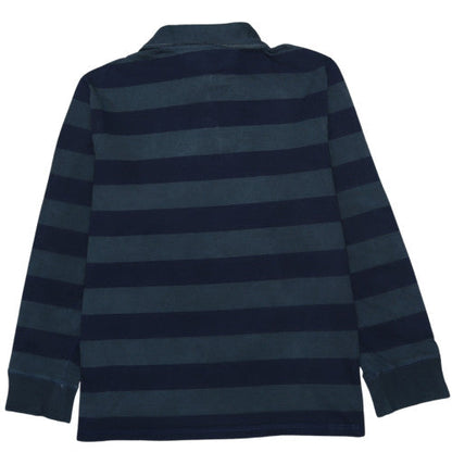 Ralph Lauren Men's Blue Striped Collared Long Sleeve Pullover Sweatshirt XL