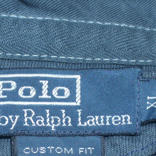Ralph Lauren Men's Blue Striped Collared Long Sleeve Pullover Sweatshirt XL