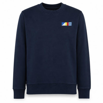 Calvin Klein Men's Blue Cotton Crew Neck Logo Sweatshirt Size M