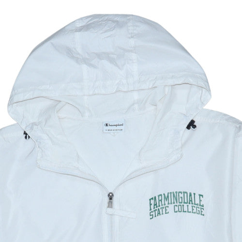 Champion Men's White Windbreaker S Farmington State College Jacket