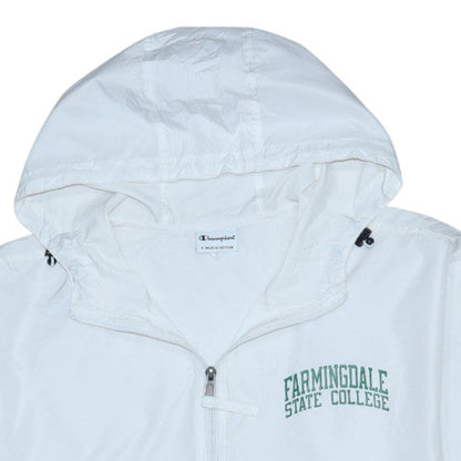 Champion Men's White Windbreaker S Farmington State College Jacket