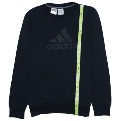 Adidas Boys Black Cotton Crew Neck Sweatshirt 13-14 Years Essentials