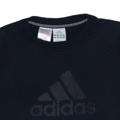 Adidas Boys Black Cotton Crew Neck Sweatshirt 13-14 Years Essentials